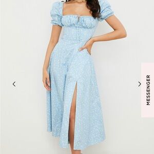 House of CB Tallulah blue ivory floral dress